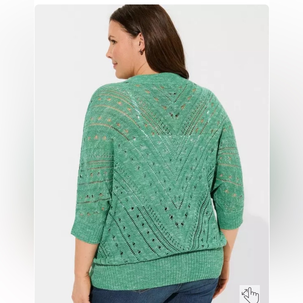 Torrid Pointelle Dolman Sweater Size 1 - Picture 4 of 4